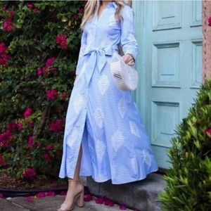 Zara Embroidered Pinstripe Dress XS